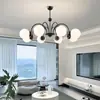 Nuevo Candelabro Francés Retro para Sala de Estar 2025, Estilo Antiguo Frijol Mágico Negro Simple Luz Principal, Lámparas de Restaurante de Gama Alta