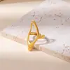 Anel Aberto Minimalista em Aço Inoxidável com Design Único e Sofisticado, Joia Tendência e Descolada para Casais