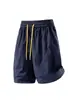 Shorts de Seda Hielo Estilo Hong Kong para Hombre, Shorts Deportivos de Playa de Moda con Cintura Elástica, Pantalones Sueltos de Cinco Puntos, Unisex