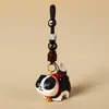 Chaveiro Pingente Esculpido em Madeira Artesanal Cachorro Chai Pingente de Bolsa Cachorrinho Anel de Corrente Sentido Avançado Presente