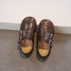 Zapatos de Cuero Elegantes para Niñas 2026 Primavera y Otoño Nuevos Mocasines de Suela Suave Zapatos Casuales para Niños Estilo Británico Zapatos Negros Individuales
