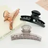 Pinza para el pelo de color té con leche retro estilo francés, pinza de garra grande transparente para la parte trasera de la cabeza, pinza de tiburón elegante de temperamento coreano para niñas