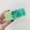 Faixa de cabelo elástica criativa em gradiente japonesa e coreana para mulheres, corda de cabelo simples, anel de cabelo de linha telefônica transparente em cor de doce, embalado