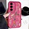 Adecuado para Samsung S24 Funda de Teléfono Móvil Pequeña Floral Samsung A55 Pequeña Transparente Flor S23Fe Ojo del Cielo Protección de Escalera
