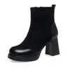 Botas de Moda para Mujeres Petite, Botas de Cuero Suave de Corte Bajo, Elegante Diseño con Cremallera Lateral, Botas Elegantes para Mujer, Tacones Altos de Color Sólido Sencillos
