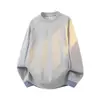 Moletom Pesado Estilo Americano Tendência para Homens e Mulheres, Nova Coleção Primavera e Outono 2026 Tamanho Grande Cores da Moda Punhos Coloridos Blusa Solta para Casais