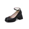 43 zapatos de tacón individuales talla grande tacones altos de 8 cm nuevo viaje con hebilla zapatos de tacón grueso Inglaterra 40 generación pelo 2023 comercio exterior punta cuadrada