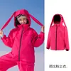 Ropa de Esquí para Niños con Lindo Diseño de Conejo, Chaqueta de Esquí para Niñas, Invierno Cálida Impermeable Profesional para Niños Exterior Chaqueta de Esquí 3L