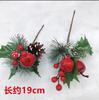 Navidad Rojo Bayas Ramo Corona Decoración Accesorios Nieve Cayendo Hojas de Pino Ramas Cortas Bayas