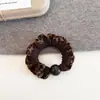 Diadema de Pelo Estilo Intestino Pequeño con Estampado de Leopardo Retro para Mujer Estilo Coreano de Moda Versátil Cuerda para el Pelo de Bola para Cola de Caballo Baja Banda de Goma Alta Elástica y Duradera
