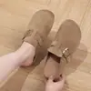 Suporta Personalização de Chinelos Tendência Estilo Influenciador de Bico Reto para Uso Transfronteiriço, Sapatos Fashion Preguiçosos Casuais Estilo Birkenstock, Sapatos de Tecido Old Beijing