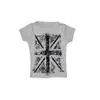 Camiseta de Manga Corta Ajustada Estilo Harajuku Redonda Estampado en Caliente de Strass Cruzado Retro Americano Europeo y Americano y2k