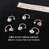 Tachinhas Coloridas Flash de Aço Titânio para Orelha Óssea para Mulheres com Furos Duplos na Orelha, Brincos de Piercing de Orelha de Alta Qualidade