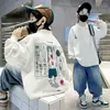 Ropa para Niños Ropa de Otoño para Niños Nueva Sudadera de Dibujos Animados con Cuello Redondo Tallas Mediana y Grande Ropa Básica Suelta y Bonita para Niños Primavera y Otoño 2025