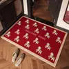 Tapete de Entrada com Fio em Laço Ano do Cavalo Vermelho, Resistente à Sujeira e Fácil de Manter, Capacho para Hall de Entrada, Tapete Antiderrapante para Porta da Frente Externa