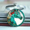 Llavero de aleación convexa con patrón de caballo colorido retro más vendido transfronterizo Colgante para coche y bolsa Llavero
