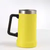Caneca de Cerveja 24oz Aço Inoxidável 304 Camada Dupla Isolada a Vácuo Copo de Grande Capacidade Portátil para Escritório com Alça