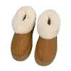 Botas de Nieve de Suela Gruesa para Mujer Invierno Más Terciopelo Engrosadas que Aumentan la Altura Cálidas para Exteriores Zapatos de Algodón Slip-on Zapatos Peludos Zapatos de Pan