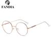 95818 gafas de metal de fábrica anti-luz azul gafas de tendencia de moda para mujer montura redonda patilla de honda en stock al por mayor
