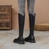 Botas Largas de Moda para Mujer de Aspecto Delgado Botas de Otoño e Invierno 2024 Nuevas de Moda con Suela Gruesa Versátiles de Tacón Alto de Suela Plana pero hasta la Rodilla