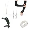 Amazon Cross-Border 1920S Novo Estilo Adereços de Cabeça Retrô Franja Strass Pena Acessórios de Cabelo Brincos Colar Performance de Palco