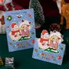 Tarjeta de felicitación tridimensional de Navidad de Amazon transfronteriza Flores Regalo Tarjeta de bendición escrita a mano Nochebuena Tarjeta de felicitación creativa Venta al por mayor