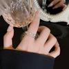 Anel Feminino Estilo Ins Borboleta com Zircônia e Pérola Niche de Luxo Acessível Anel Aberto de Casal Elegante Atacado