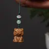 Colgante de Teléfono Tigre del Zodiaco de Madera para Bolso de Año de Nacimiento Llavero Juguete Pieza de Mano Puesto del Mercado Nocturno Transmisión en Vivo de Douyin