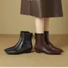 Nueva colección de otoño e invierno: Botines sencillos y elegantes para mujer, con punta fina, tacón grueso cómodo de altura media y efecto adelgazante, con forro de felpa añadido