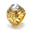 Moda europea y americana anillo de ejército retro joyería para hombre acero inoxidable hip hop Punk soldado Águila anillo de letras en stock