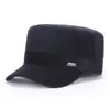 Chapéu Flat-Top para Homens, Meia-Idade e Idosos, Chapéu Quente de Lã para Outono e Inverno, Chapéu de Pai e Avô, Boné Bico de Pato Espessado com Proteção para as Orelhas
