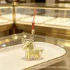 Ouro Puro 999 Folha de Ouro Desenho Animado Pequeno Deus da Riqueza Saco da Sorte Gato da Sorte Corrente de Celular Chaveiro Pingente de Bolsa Presente de Evento