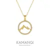 Colar com Silhueta de Montanha Minimalista Fashion Banhado a Ouro Real, Corrente de Clavícula de Luxo Leve de Nicho de Alta Qualidade, Pingente Popular de Venda Transfronteiriça