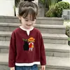 Camiseta Elegante de Manga Longa para Meninas, Novo Estilo Primavera/Outono, para Crianças Médias e Maiores, Malha Waffle Falsa Duas Peças Casual Versátil Gola Redonda Camada Base