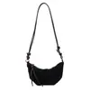 Bolso bandolera de gamuza transfronterizo nuevo, bolso compacto tipo dumpling, bolso de cuerno de moda de alta gama, bolso de hombro, bolso para mujer, personalizable