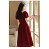 Nuevo Vestido Rojo de Verano Petite para Novias, Adecuado para Bodas y Fiestas de Regreso a Casa, Se Puede Usar Informalmente