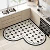 Alfombrilla de Barro de Diatomeas con Forma de Corazón para Cocina, Baño, Absorbente de Agua, Secado Rápido, Antideslizante, Resistente a la Suciedad de la Puerta, Resistente al Desgaste, Fácil de Cuidar