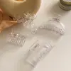 Presilha Transparente com Clipe de Agarre Transfronteiriça Coleção Portão Leste da Coreia do Sul Grampo para Cabelo Traseiro da Cabeça para Banho Grampo Base para Cabelo Acessórios de Cabeça Femininos Amazon