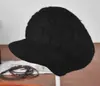 Chapéu feminino outono e inverno versão coreana de pelo de coelho chapéu de lã brilhante feminino inverno proteção de ouvido quente chapéu de pelo de coelho bico de pato atacado
