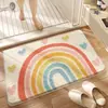 Alfombra de Imitación Cachemir Serie de Playa de Dibujos Animados Felpudo para Puerta de Baño y WC Felpudo para Entrada