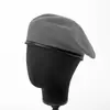 Otoño e invierno nuevo borde de lana boina forro retro gorra ajustable cálida boina profesional