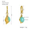 Pendientes de Moda Europeos y Americanos Transfronterizos de Nuevo Estilo con Piedras Naturales y Conchas para Mujer, Pendientes Versátiles y Elegantes