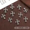 Accesorios de arte para uñas transfronterizos, cruz de estilo oscuro, joyería de aleación retro de moda, nuevas decoraciones metálicas para arte de uñas