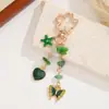 Llavero de Corazón para Mujer Más Vendido Transfronterizo Corazón de Cereza con Perla Colgante de Moda Accesorio para Llavero de Bolso