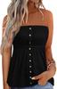Amazon Transfronterizo Más Vendido Moda Europea y Americana Sexy Top Tubo con Hombros Descubiertos Decorado con Botones Estilo Corto Chica Hot