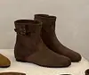 Botas de moda Otoño/Invierno 2026, estilo nuevo con aumento de altura interior, botines estilo Western, botas de vaquero para mujer, efecto adelgazante, suela plana, punta redonda, estilo Birkenstock