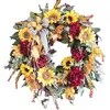 Flores e Grama Transfronteiriça Nova Guirlanda de Girassol Guirlanda Estilo Campo Francês Jardinagem Primavera e Verão Guirlanda Decorativa de Girassol