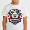 Camiseta Americana 250 Años de Libertad Águila Calva Diseño Creativo Camiseta Infantil Niños y Niñas 4 de Julio Día de la Independencia Camiseta