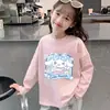 Camiseta Moderna de Manga Larga para Niños Mayores, Atuendo de Otoño para Bebés, Nueva Camiseta de Algodón Puro para Niñas de Primavera y Otoño, Camiseta Básica para Niños