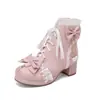 Botas cortas de caramelo con cordones, volantes y encaje, estilo Lolita 30-48, botas para padres e hijos, botas de comercio exterior